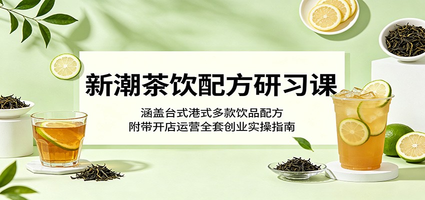 新潮茶饮配方研习课：涵盖台式港式多款饮品配方，附带开店运营全套创业实操指南-玩备项目资源网
