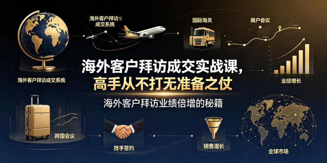 海外客户拜访成交实战课,高手从不打无准备之仗,海外客户拜访业绩倍增的秘籍-玩备项目资源网
