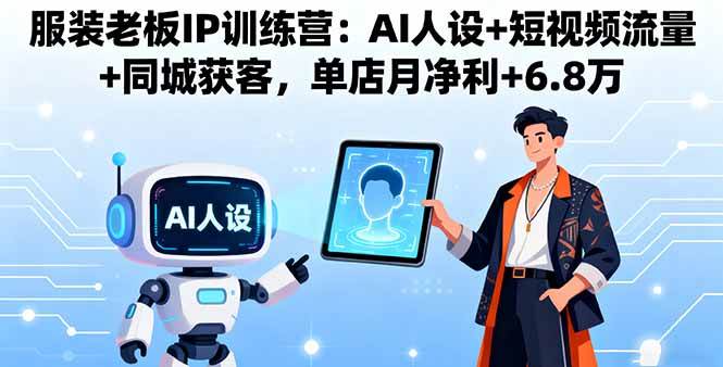 （16117期）服装老板IP训练营：AI人设+短视频流量+同城获客，单店月净利+6.8万-玩备项目资源网