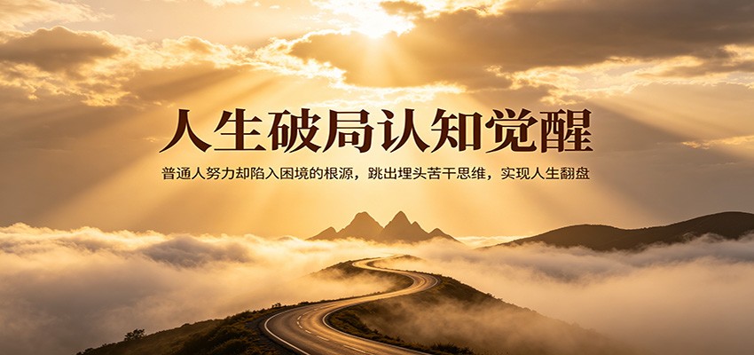 人生破局认知觉醒，普通人努力却陷入困境的根源，跳出埋头苦干思维，实现人生翻盘-玩备项目资源网