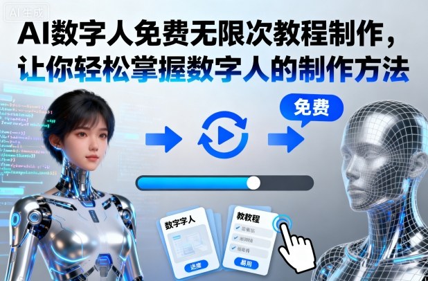 AI数字人免费无限次教程制作，让你轻松掌握数字人的制作方法-玩备项目资源网