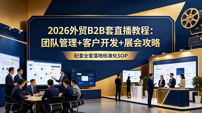 （18994期）2026外贸B2B套直播教程：团队管理+客户开发+展会攻略，配套全套落地标准化SOP-玩备项目资源网