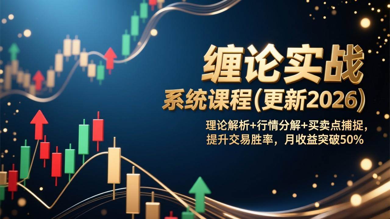 （17136期）缠论实战系统课程(更新2026)，理论解析+行情分解+买卖点捕捉，提升交易胜率，月收益突破50%-玩备项目资源网