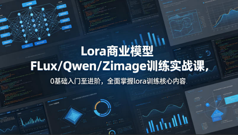 系统性学习Lora商业模型FLux／Qwen／Zimage训练实战课，0基础入门至进阶，全面掌握lora训练核心内容-玩备项目资源网