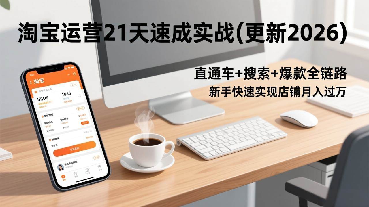 (17806期)淘宝运营21天速成实战(更新3月),直通车+搜索+爆款全链路,新手快速实现店铺月入过万-玩备项目资源网