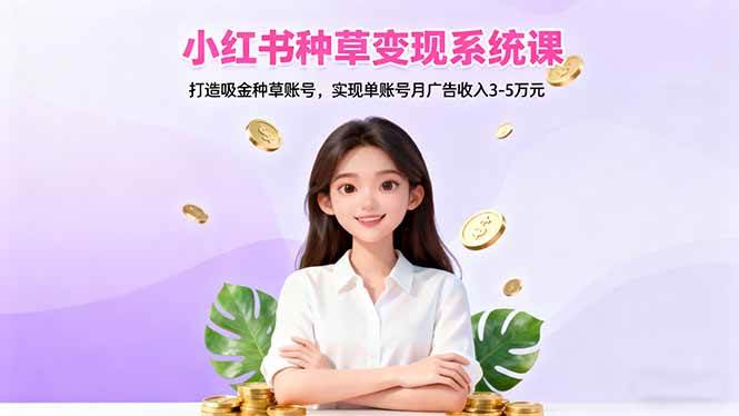 （16468期）小红书种草变现系统课：打造吸金种草账号，实现单账号月广告收入3-5万元-玩备项目资源网