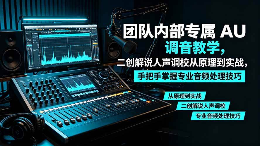 (19517期)某大佬团队内部专属 AU 调音教学,二创解说人声调校从原理到实战,手把手掌握专业音频处理技巧-玩备项目资源网