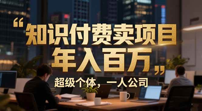 （17134期）从0到年入百万：超级个体实战心得公开，个人IP×精准引流×成交系统全拆解-玩备项目资源网
