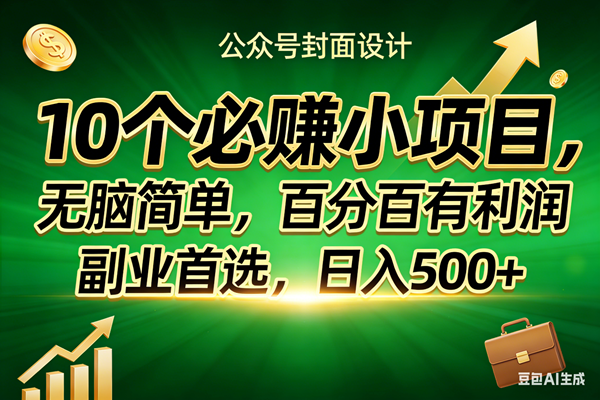 （17694期）10个必赚小项目，无脑简单，百分百有利润，副业首选，日入400+-玩备项目资源网