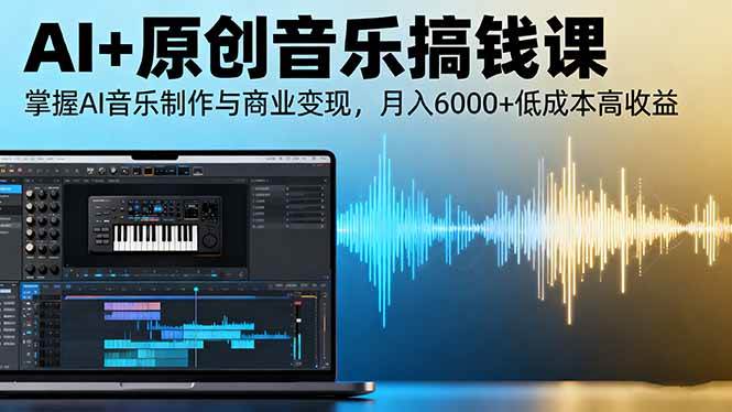 （16324期）AI+原创音乐搞钱课：掌握AI音乐制作与商业变现，月入6000+低成本高收益-玩备项目资源网
