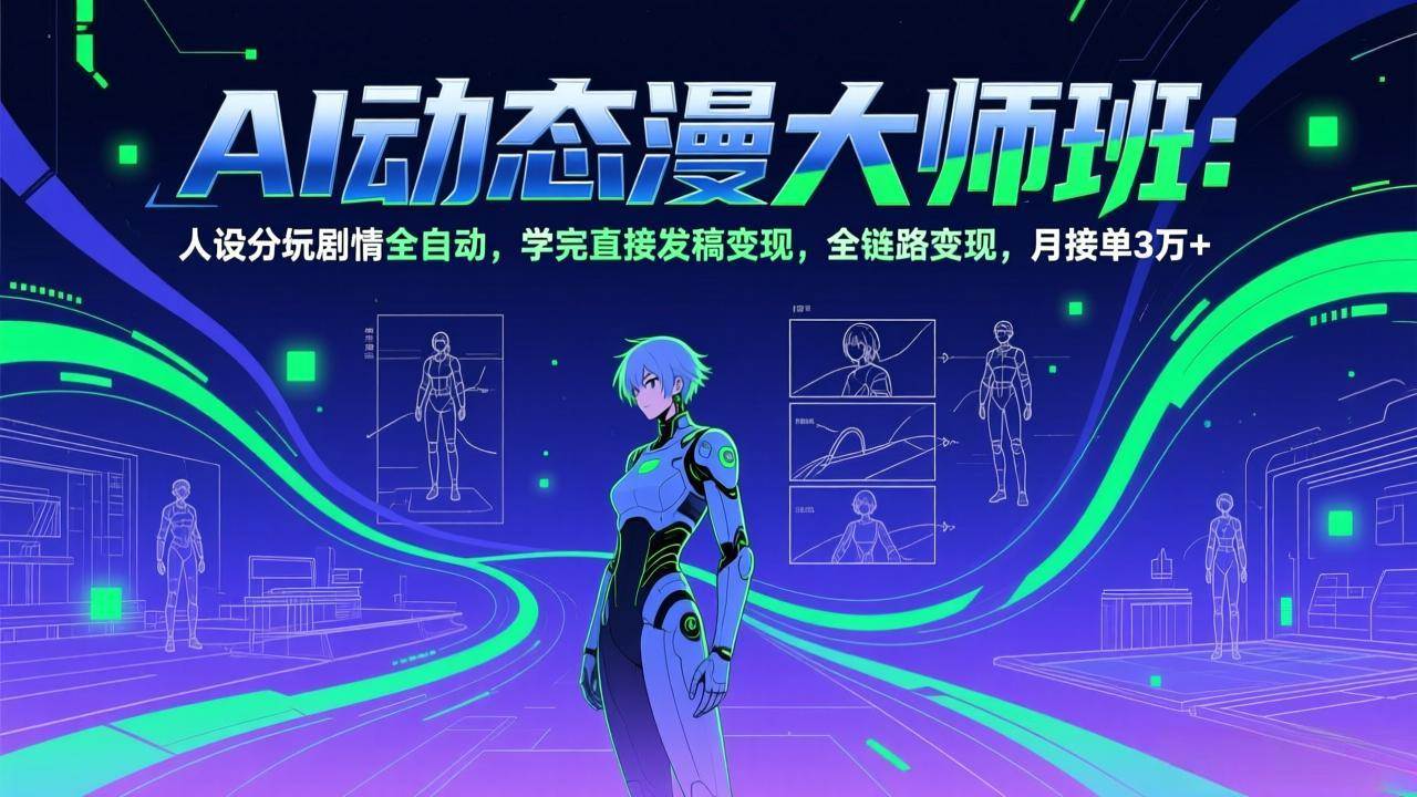 （17402期）AI动态漫剧大师班：人设分镜剧情全自动，学完直接发稿变现，全链路变现，月接单3万+-玩备项目资源网