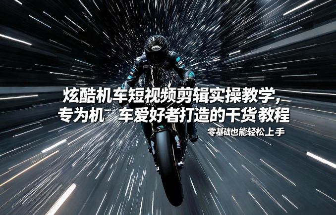 炫酷机车短视频剪辑实操教学，专为机车爱好者打造的干货教程，零基础也能轻松上手-玩备项目资源网