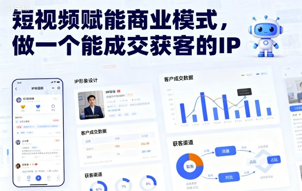 短视频赋能商业模式，做一个能成交获客的IP-玩备项目资源网