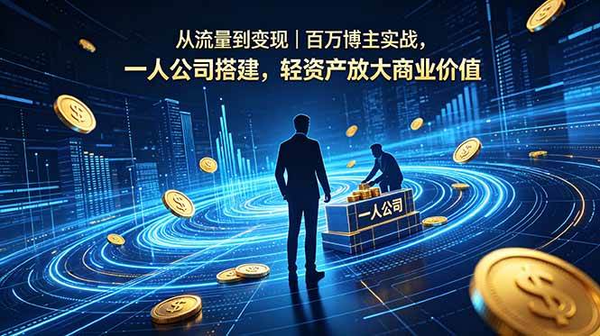 （18645期）从流量到变现｜百万博主实战，一人公司搭建，轻资产放大商业价值-玩备项目资源网