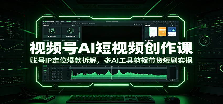视频号AI短视频创作课:账号IP定位爆款拆解,多AI工具剪辑带货短剧实操-玩备项目资源网
