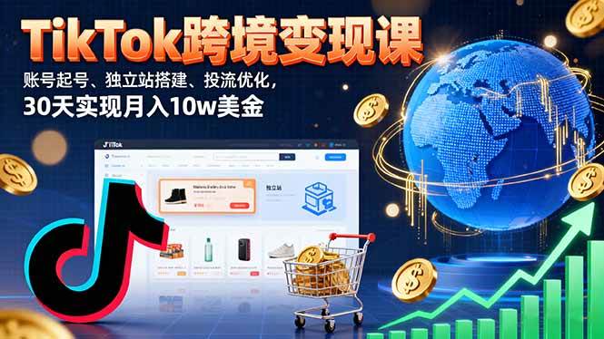 （16034期）TikTok跨境变现课：账号起号、独立站搭建、投流优化，30天实现月入10w美金-玩备项目资源网