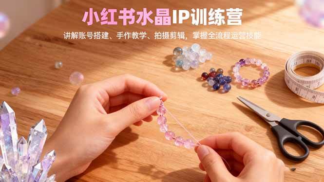 (16475期)小红书水晶IP训练营,讲解账号搭建、手作教学、拍摄剪辑,全流程运营技能-玩备项目资源网