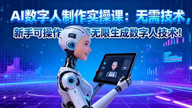 （16376期）AI数字人制作实操课：无需技术，新手可操作，免费无限生成数字人技术！-玩备项目资源网