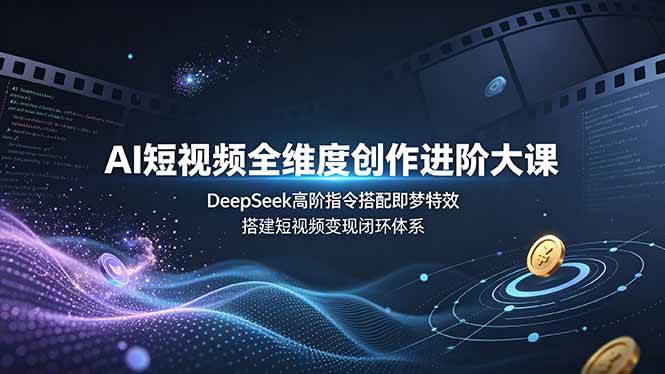 （19153期）AI短视频全维度创作进阶大课，DeepSeek高阶指令搭配即梦特效，搭建短视频变现闭环体系-玩备项目资源网