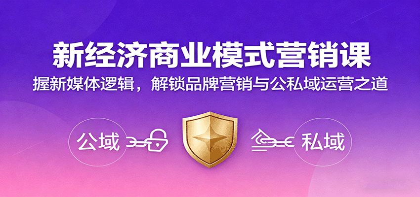 新经济商业模式营销课，握新媒体逻辑，解锁品牌营销与公私域运营之道-玩备项目资源网