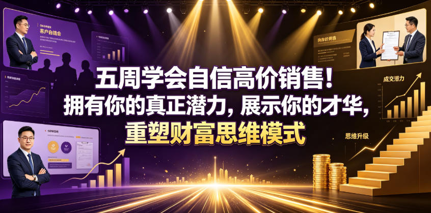 五周学会自信高价销售！拥有你的真正潜力，展示你的才华，重塑财富思维模式【原创双语字幕】-玩备项目资源网