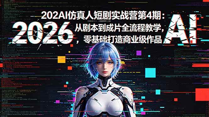 (18656期)2026AI仿真人短剧实战营第4期:从剧本到成片全流程教学,零基础打造商业级作品-玩备项目资源网