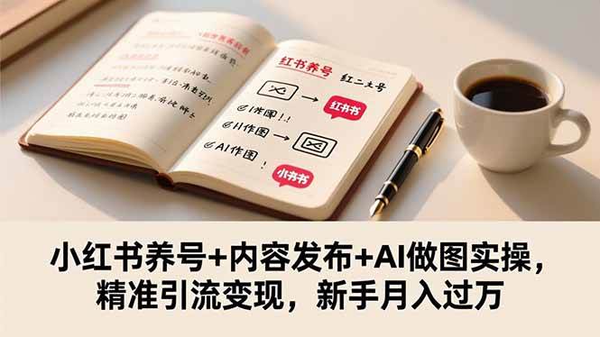 （16498期）小红书养号+内容发布+AI做图实操，精准引流变现，新手月入过万-玩备项目资源网