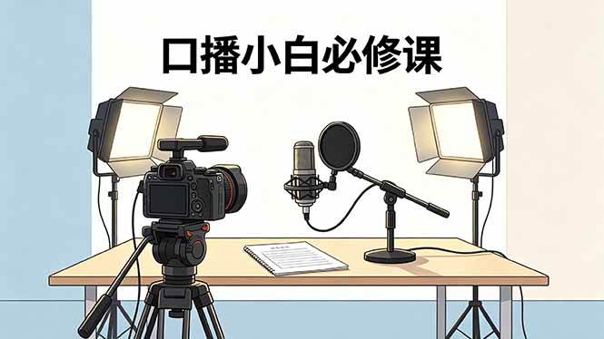 （18428期）口播小白必修课：录像收音灯光设备+脚本撰写，搭专业级录制场景-玩备项目资源网