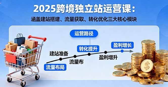 （16211期）2025跨境独立站运营课：涵盖建站搭建、流量获取、转化优化三大核心模块-玩备项目资源网