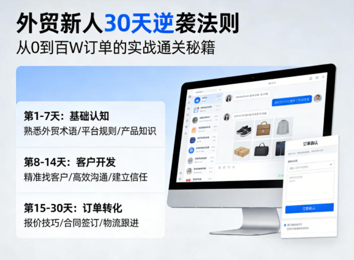 外贸新人30天逆袭法则,教你从0到百W订单的实战通关秘籍-玩备项目资源网