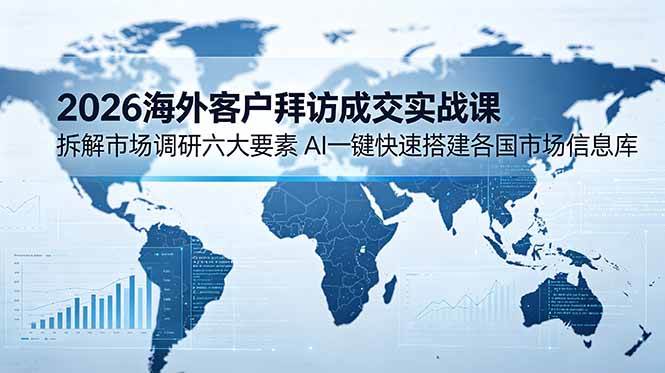（18992期）2026海外客户拜访成交实战课：拆解市场调研六大要素，AI一键快速搭建各国市场信息库-玩备项目资源网