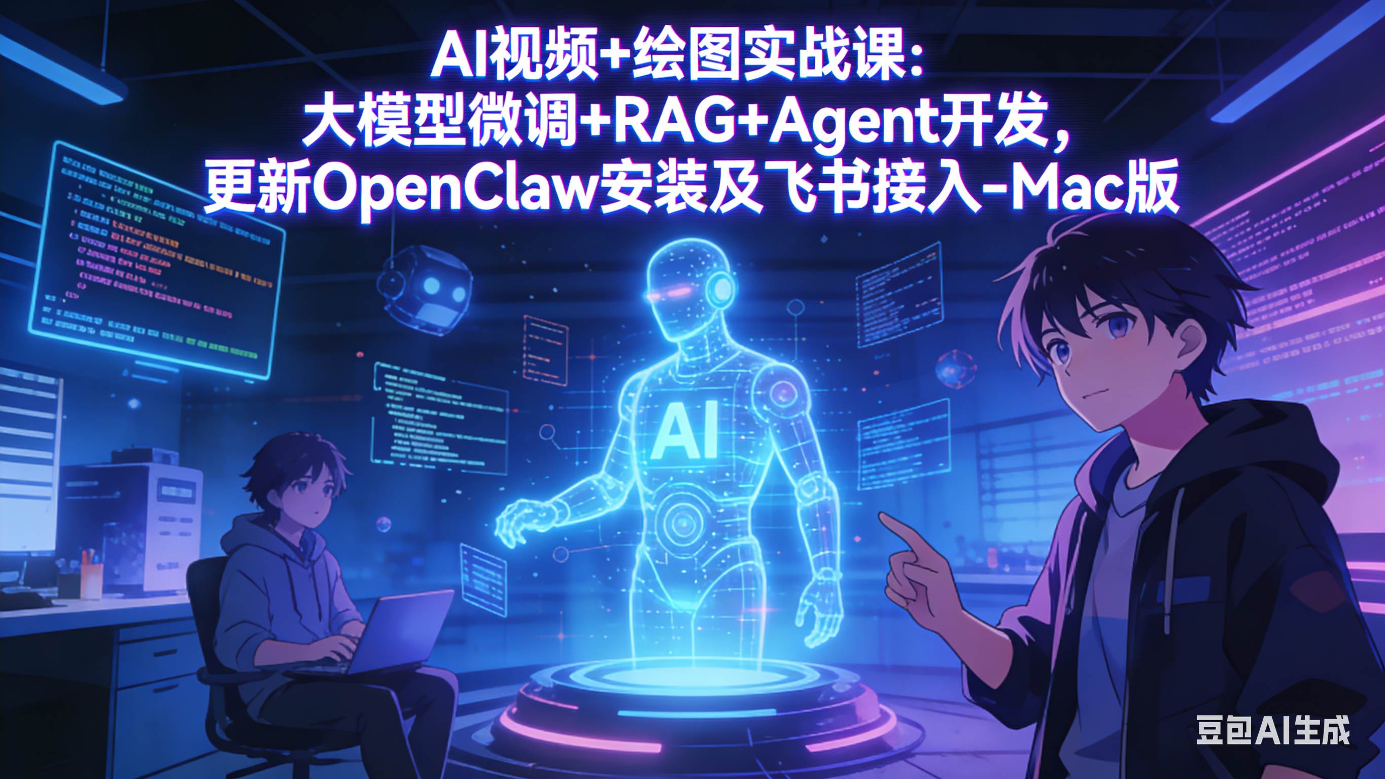 （17594期）AI视频+绘图实战课：大模型微调+RAG+Agent开发，更新OpenClaw安装及飞书接入-Mac版-玩备项目资源网