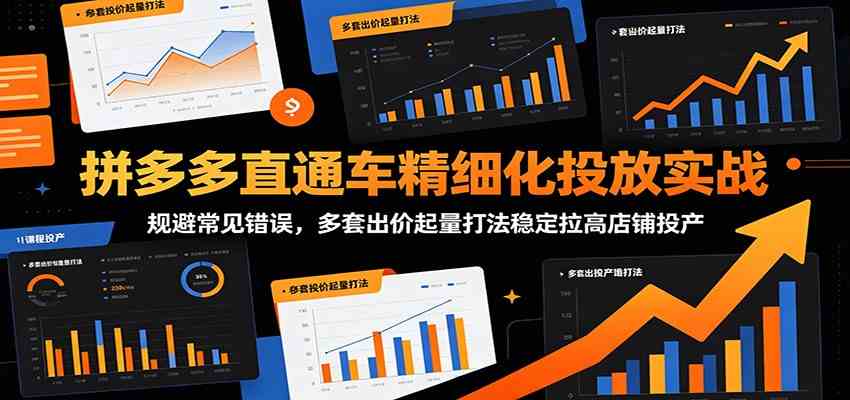 拼多多直通车精细化投放实战：规避常见错误，多套出价起量打法稳定拉高店铺投产-玩备项目资源网
