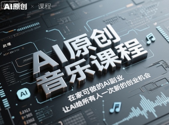 AI原创音乐课程，在家可做的Ai副业，让Ai给所有人一次新的创业机会-玩备项目资源网