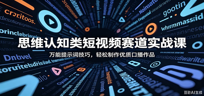 思维认知类短视频赛道实战课:万能提示词技巧,轻松制作优质口播作品-玩备项目资源网