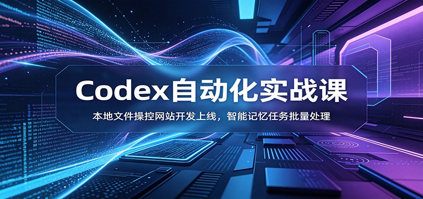 Codex自动化实战课：本地文件操控网站开发上线，智能记忆任务批量处理-玩备项目资源网