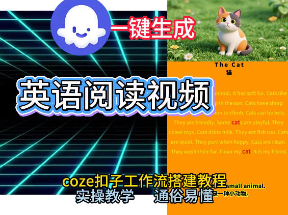 Coze工作流一键生成少儿英语阅读短视频，从0到1演示搭建过程，实操教学，小白也可以学会，搭建自己的AI智能体-玩备项目资源网