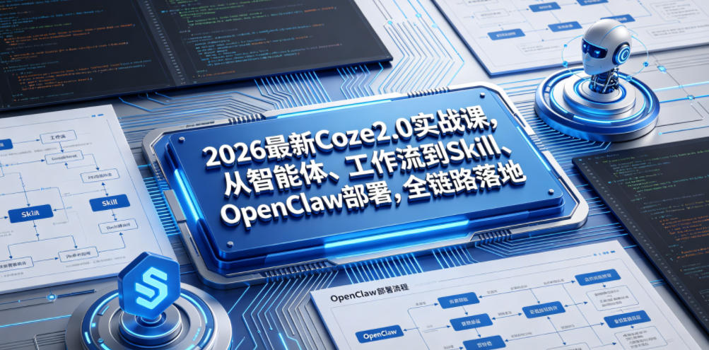 2026最新Coze2.0实战课,从智能体、工作流到Skill、OpenClaw部署,全链路落地-玩备项目资源网