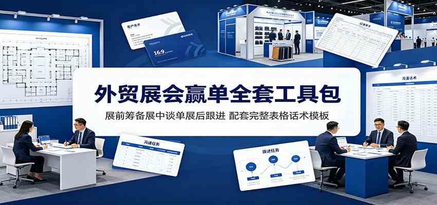 外贸展会赢单全套工具包:展前筹备展中谈单展后跟进,配套完整表格话术模板-玩备项目资源网
