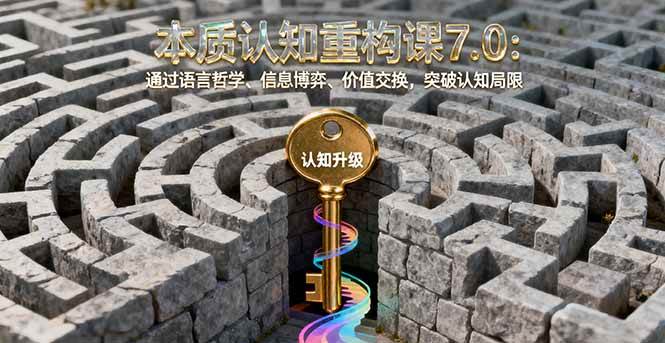 （16218期）本质认知重构课7.0：通过语言哲学、信息博弈、价值交换，突破认知局限-玩备项目资源网