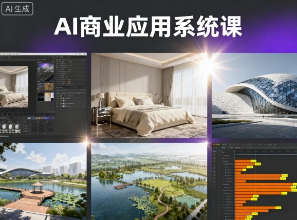AI商业应用系统课，室内-软装-建筑-景观，智能设计+效果图+动画画实战-玩备项目资源网