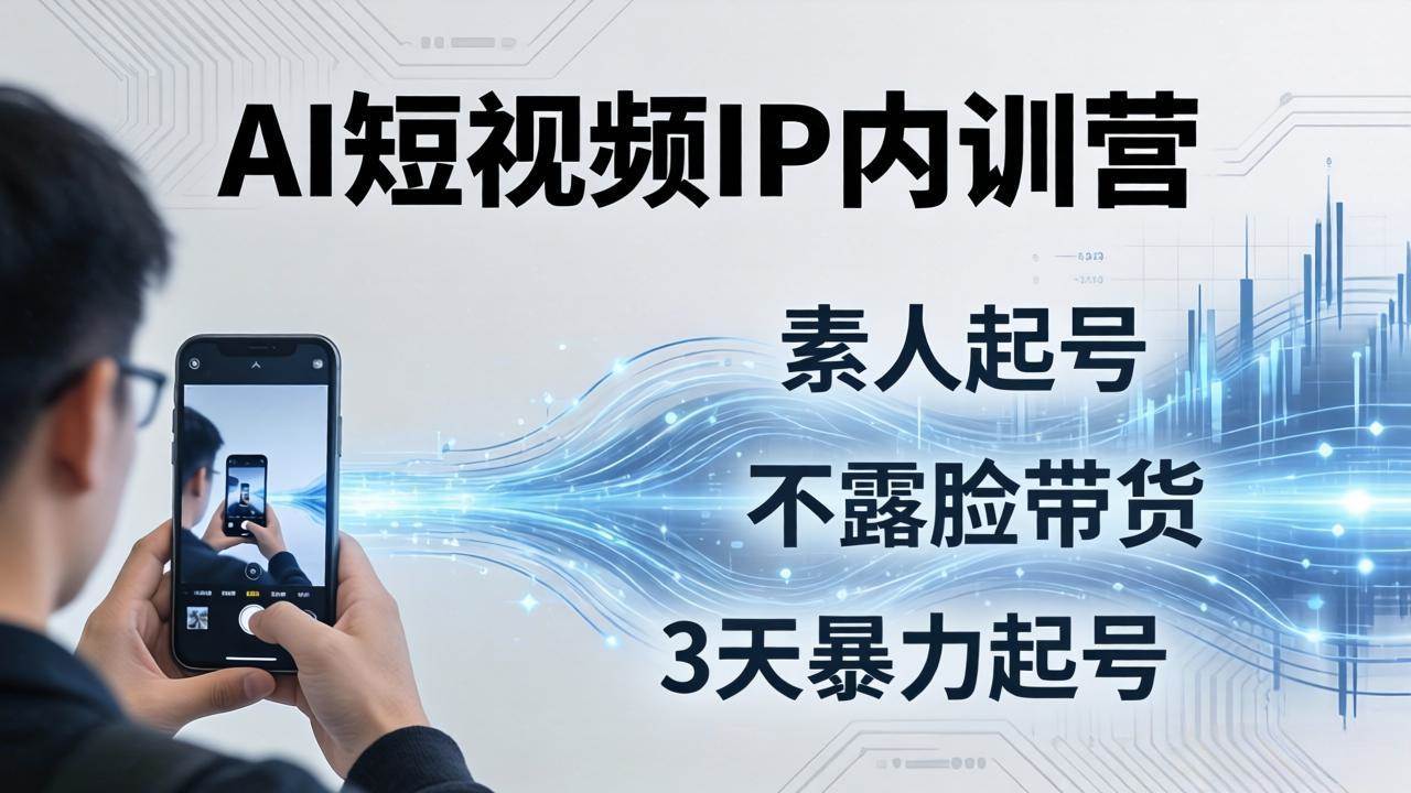 (19208期)2026AI短视频IP内训营-更新:从素人起号到不露脸带货,3天暴力起号全流程拆解-玩备项目资源网