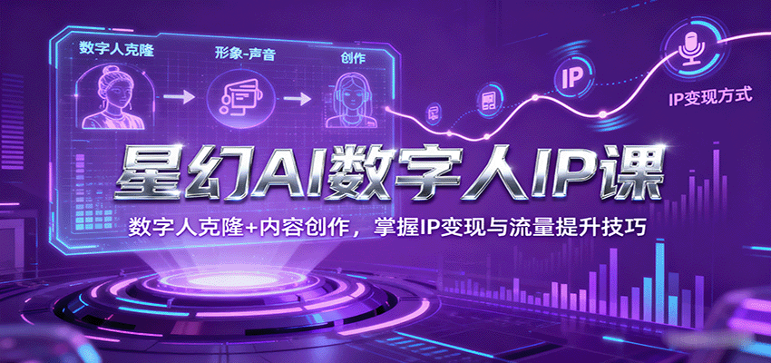 星幻AI数字人IP课，数字人克隆+内容创作，掌握IP变现与流量提升技巧-玩备项目资源网