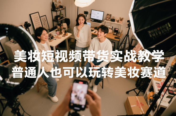 美妆短视频带货实战教学，普通人也可以玩转美妆赛道-玩备项目资源网