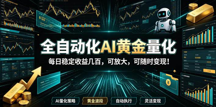 （19254期）全自动化AI黄金量化，每日稳定收益几百，可放大，可随时变现！-玩备项目资源网